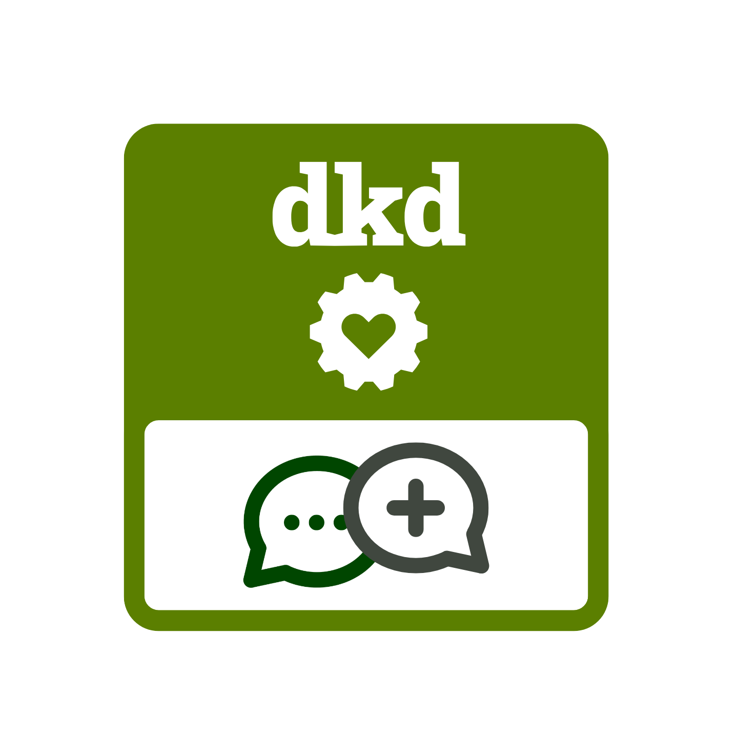 weisses dkd-Logo auf grünem Hintergrund