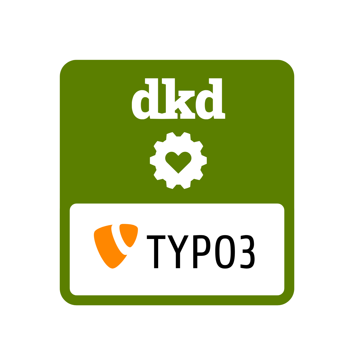 dkd-TYPO3-Logo in weiss auf grünem Hintergrund